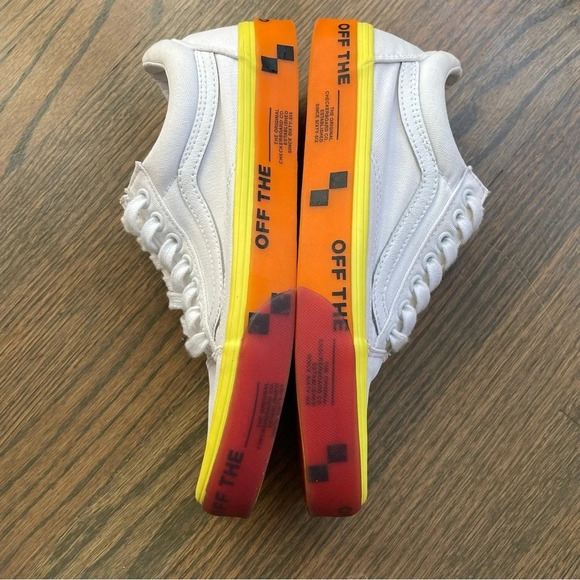 VANS Old Skool ‘ OFF THE _ ‘ Low Canvas White/Yellow RARE 500714 Men 7 Women 8.5 - Picture 7 of 12